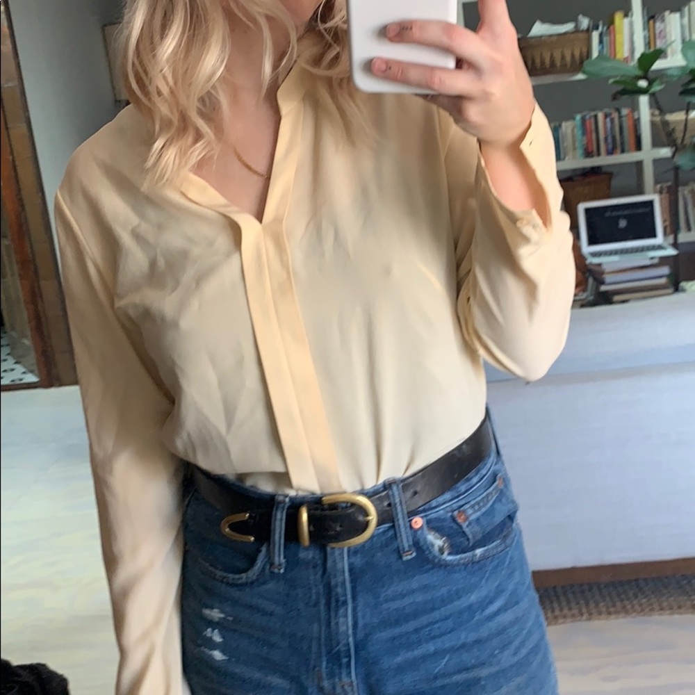 Tan Silk Blouse